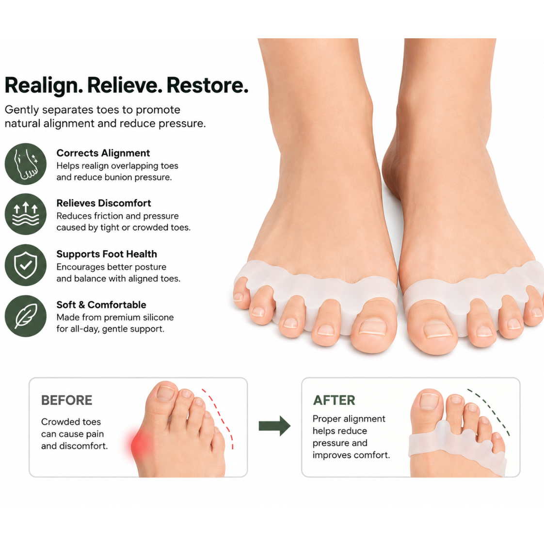 Silicone Toe Separator – Comfortable Toe Spacing